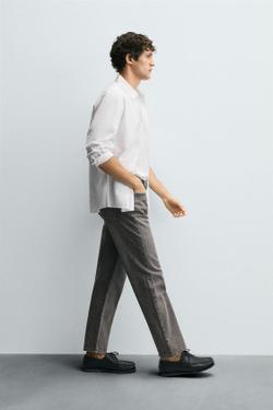ZARA ДЖИНСЫ STRAIGHT FIT REGULAR, СЕРЫЙ