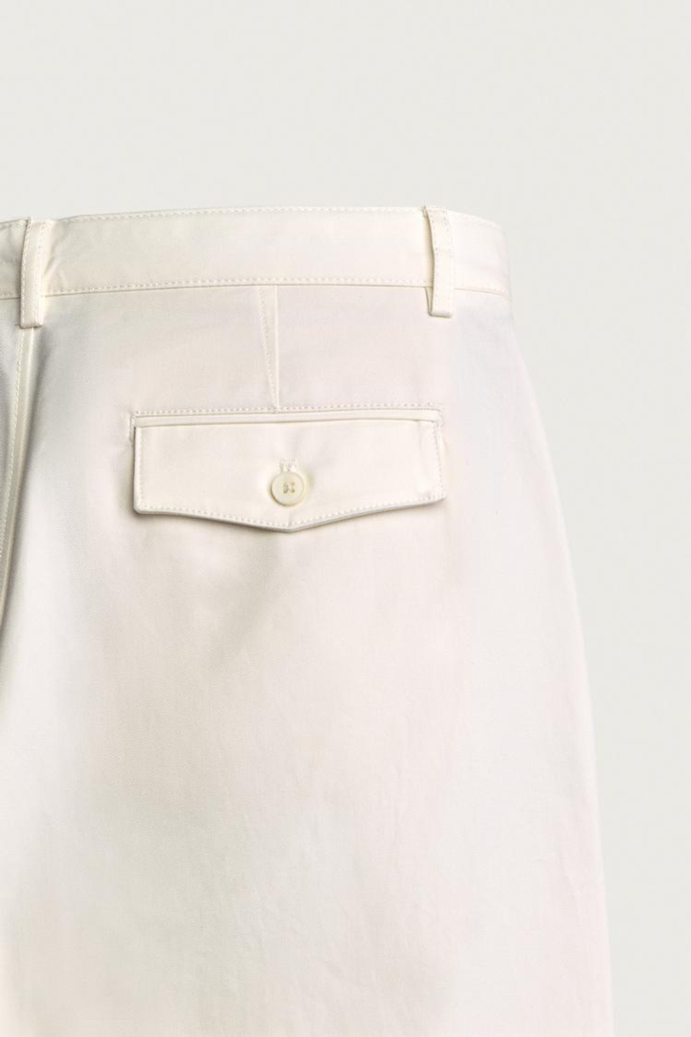 ZARA БРЮКИ STRAIGHT FIT СО СКЛАДКАМИ, ЖЕЛТОВАТО-БЕЛЫЙ