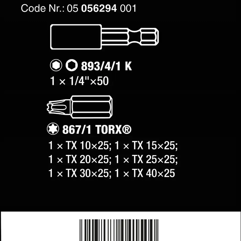 Набор насадок с держателем Mini-Check TX WERA 05056294001