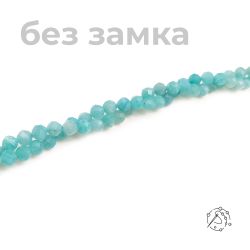 Нить из бусин Амазонит, 6 мм с огранкой