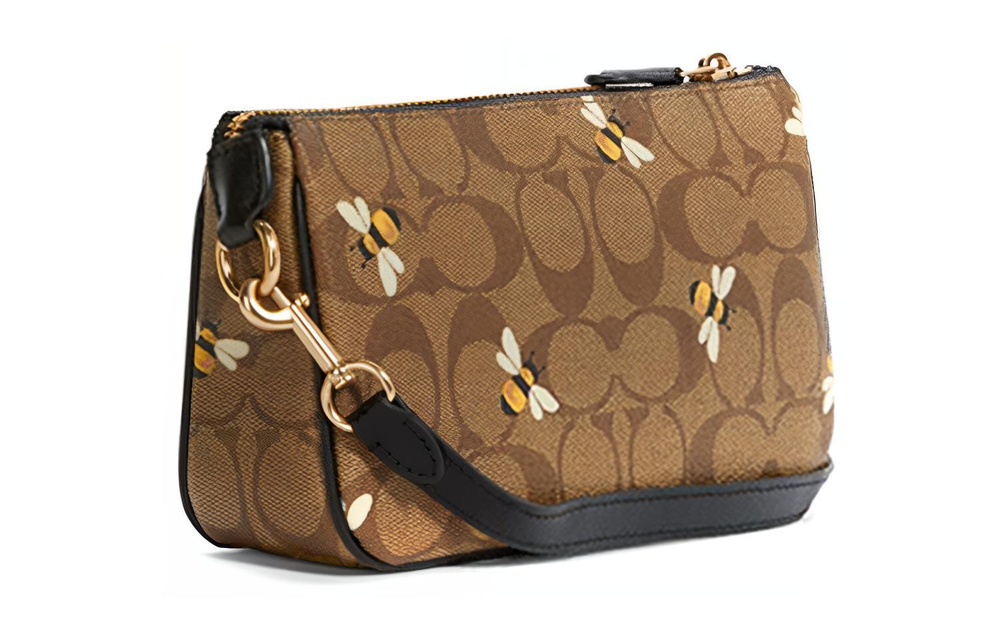 COACH Nolita Canvas Pochette, Shoulder Bag, Clutch Small Women"s Khaki