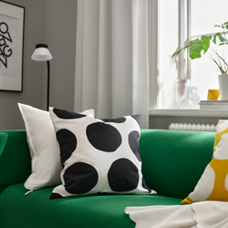 IKEA BLÅMUNKAR  (ИКЕА БЛОМУНКАР)  -  Наволочка декоративная - белая/чёрная/в горошек 50x50 см