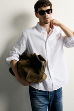 РУБАШКА REGULAR FIT ФАКТУРЫ ОКСФОРД — ZARA