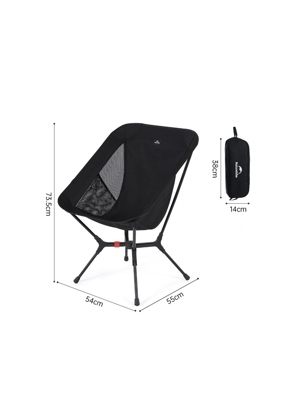 Кресло туристическое Naturehike Yamami YL01 складное, 55х54х73,5 см, до 180 кг, серое