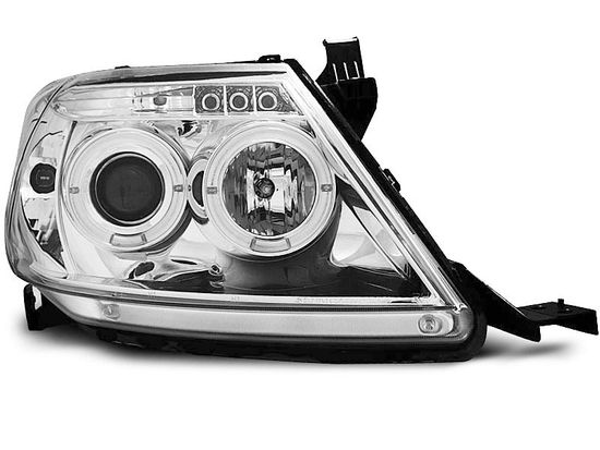 Передние фары Toyota Hilux angel eyes chrome