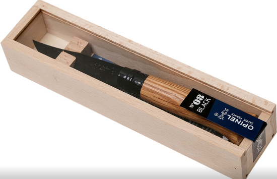 Складной нож Opinel N°08 Black Oak 002172 c клинком из стали Sandvik™ 12С27, рукоять дерево (Дуб)