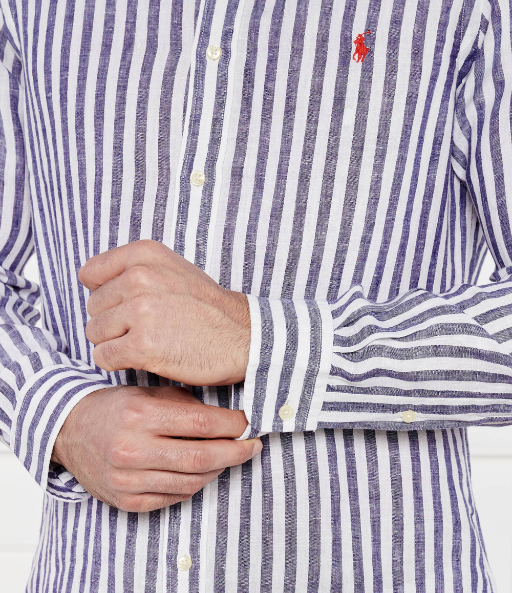 Льняная рубашка POLO RALPH LAUREN - фиолетовый(710837274)