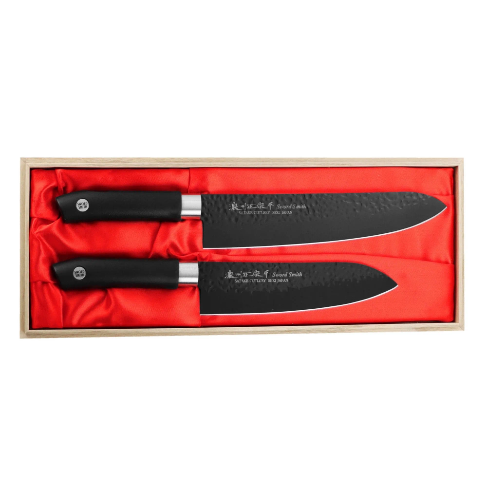 Satake Набор из 2 поварских ножей Sword Smith Black + Santoku EAN 4956617600842