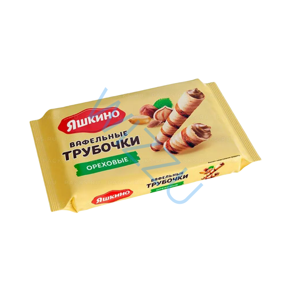 Трубочки вафел Яшкино ореховые 190г
