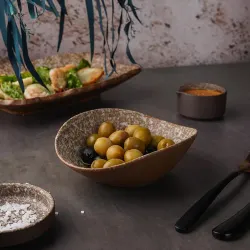 Салатник 300 мл 16*14 см h5,2 см емкость для закусок Brown Taiga P.L. Proff Cuisine [6]