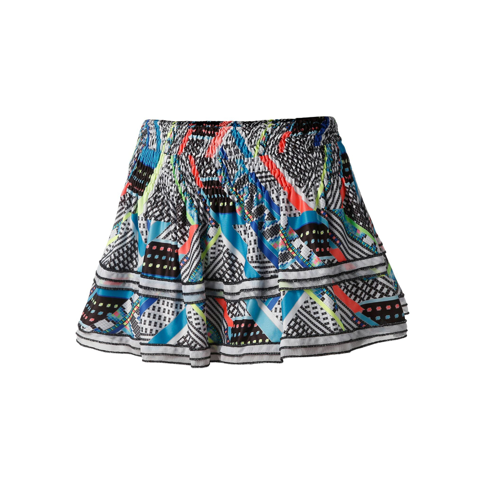 Женская теннисная юбка Lucky in Love Square Are You Smocked Skirt Women - Black, Multicoloured