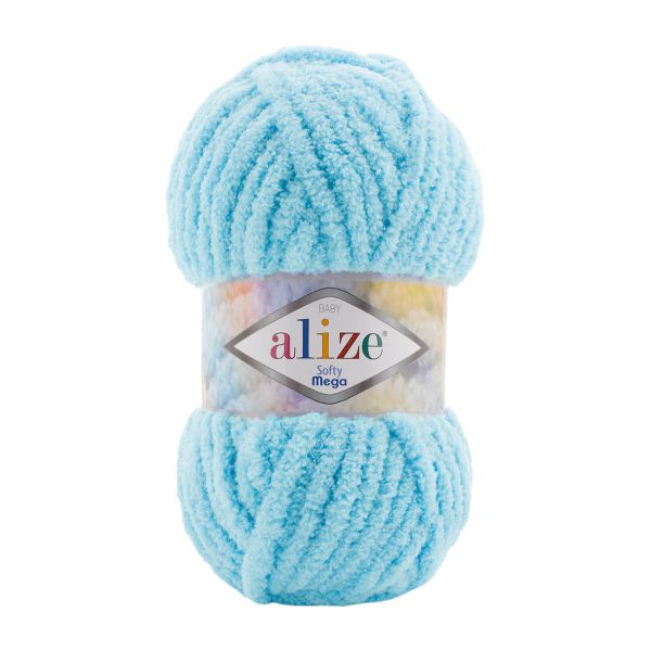 Пряжа Alize (Ализе) Softy Mega / уп.5 мот. по 100 г, 70м, 128 морская пена