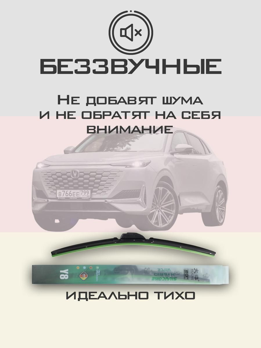 Щетки стеклоочистителя HUOYE Y8 600/500 мм на Changan UNIK | Push button