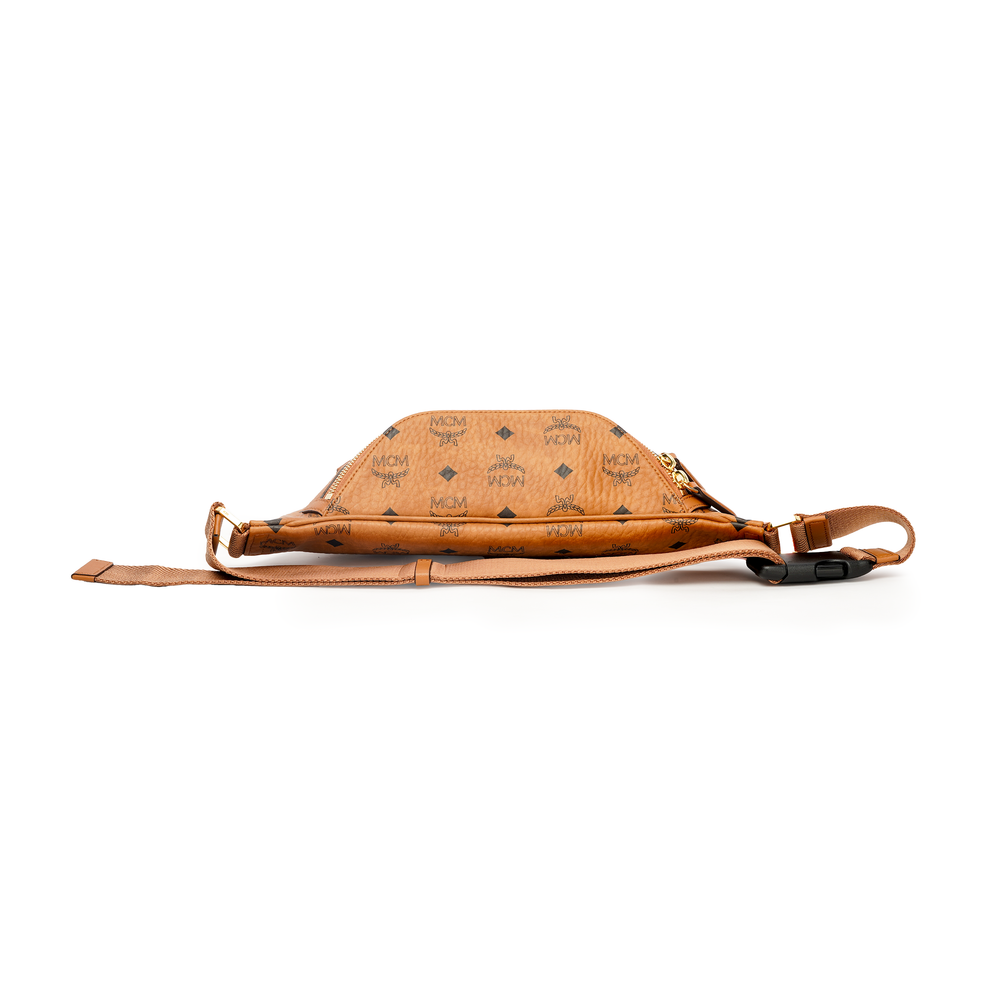 MCM Slim Fursten Belt Bag Small Visetos Cognac