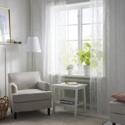 IKEA ALVINE SPETS  (ИКЕА АЛВИНЕ СПЕТС)  -  Тюль, 1 шт - белый на кулиске 60x120 см