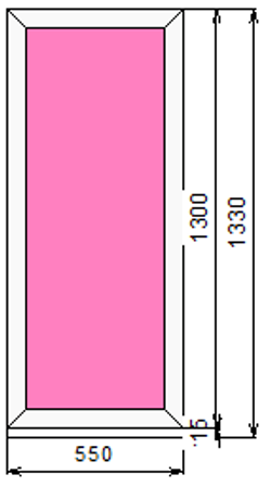 Пластиковое окно 1300 х 550 ТермА Эко с глухой створкой