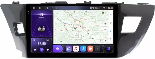 Магнитола для Toyota Corolla 2013-2016 - Kuberg OL-1603 QLed+2K, Android 12, Быстрая, CarPlay, 4G SIM-слот