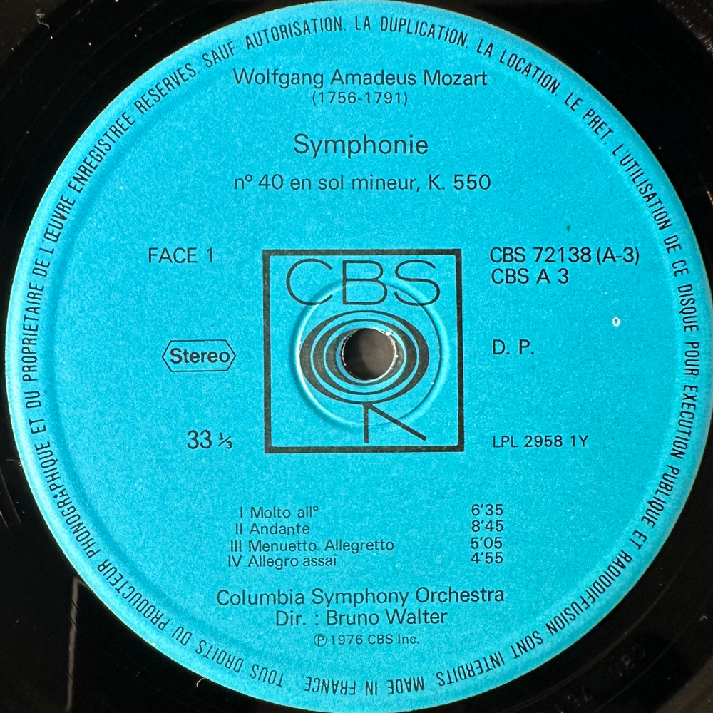 Моцарт - 6 симфоний 3LP (Франция 1976г.)