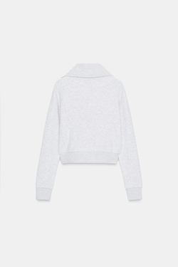 ZARA ТОЛСТОВКА ИЗ ФЛИСА НА МОЛНИИ, СЕРЫЙ МЕЛАНЖ