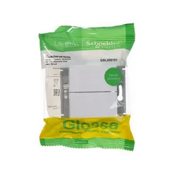 Выключатель двухклавишный Systeme Electric Glossa Белый GSL000151