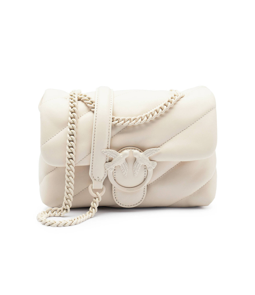 Кожаная сумка через плечо LOVE PUFF MINI CL Pinko - экрю(100039 A1JO)