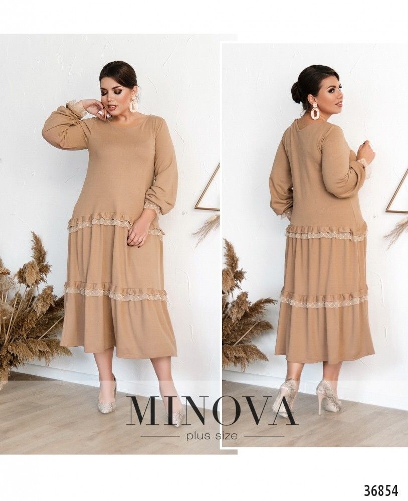 Платье 3130-В-бежевый Minova Платье 3130-В-бежевый Minova