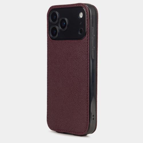 Чехол для iPhone 17 Pro Max - кожа теленка сафьяно, бордовый