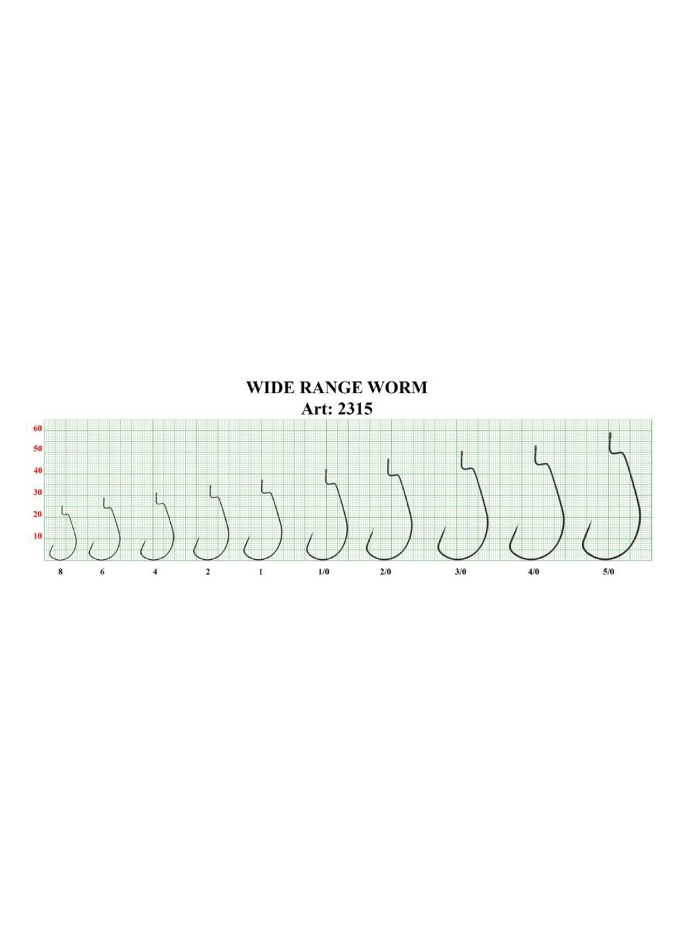 Крючок рыболовный (офсет) WIDE RANGE WORM 2315 №5/0