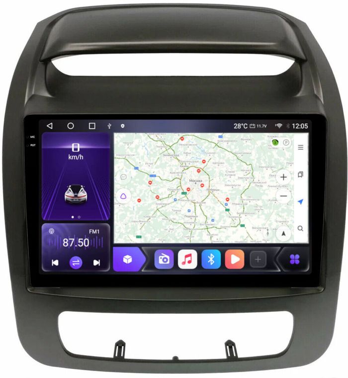 Магнитола для KIA Sorento 2 XM 2012-2020 c экраном климата снизу - Kuberg OL-9794-1 QLed+2K, Android 12, Быстрая, CarPlay, 4G SIM-слот