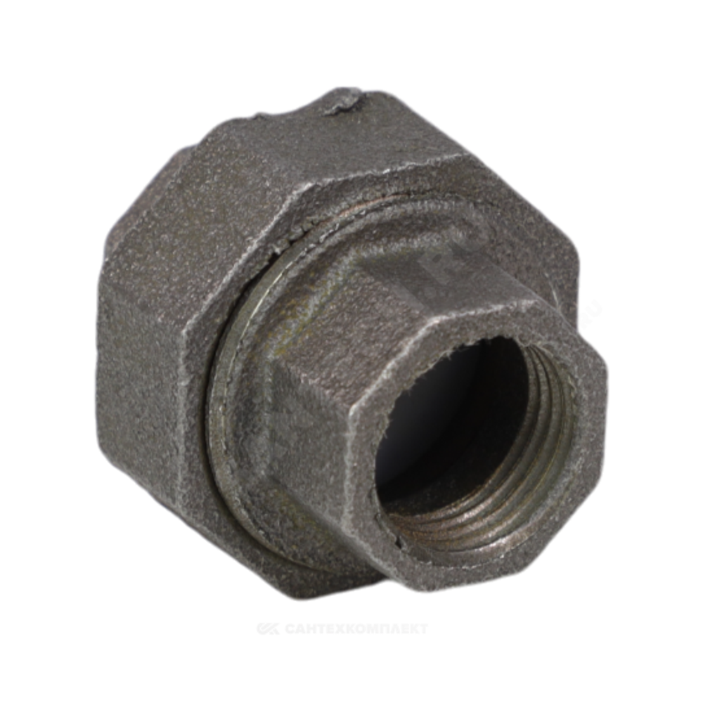 Соединитель прямой американка чугун Ду 15 (1/2") ВР/ВР Fittex