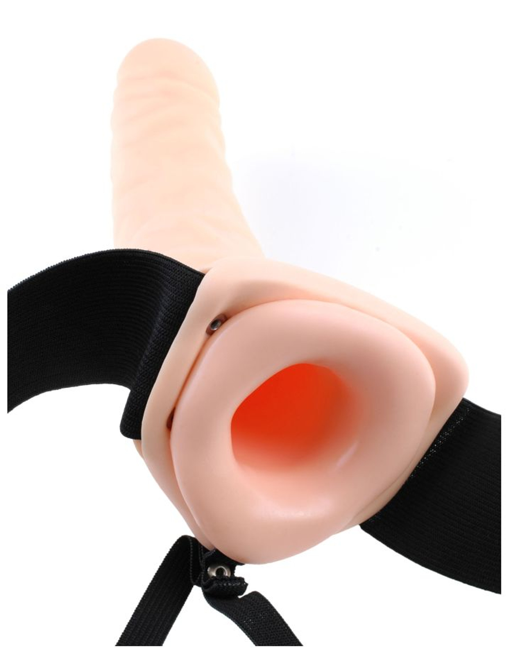 Полый страпон с вибрацией телесный Fetish Fantasy Series 8 Vibrating Hollow Strap-On Pipedream