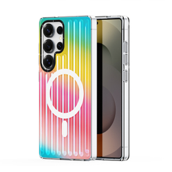 Усиленный прозрачный чехол (Gradient Rainbow) с поддержкой MagSafe от Dux Ducis для Samsung Galaxy S25 Ultra, серия Zest Series Case