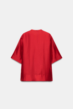 СТРУЯЩАЯСЯ БЛУЗА С КОРОТКИМИ РУКАВАМИ — ZW COLLECTION — ZARA