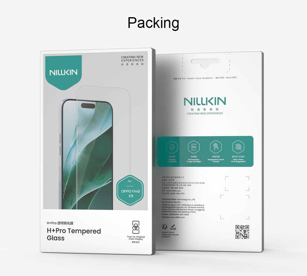 Защитное стекло с прозрачными рамками для OPPO Find X9, серия H+Pro Anti-Explosion Glass Screen Protector от Nillkin