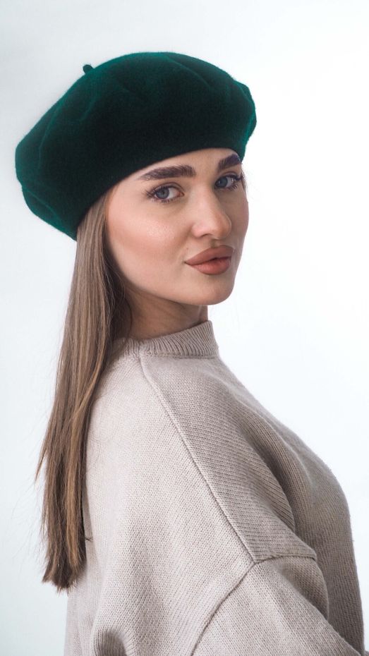 Берет 11 Tonak (012 Темно-зеленый / 56-57 / - / 30х30х6 / 57 / Темно-зеленый / Шерсть / 0.3)