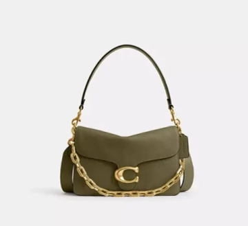COACH СУМКА ЧЕРЕЗ ПЛЕЧО TABBY CHAIN, ОЛИВКОВЫЙ