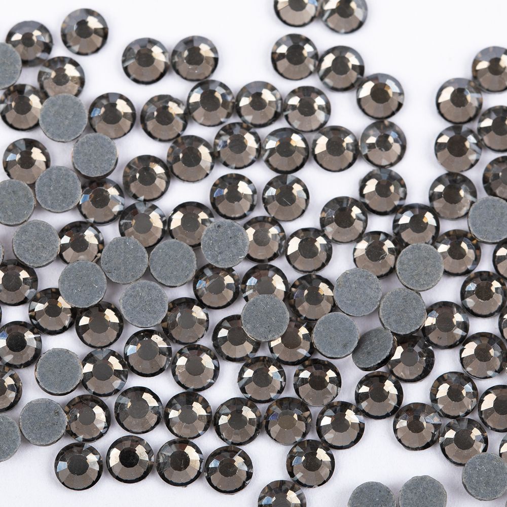 Стразы клеевые акрил 3-3.2 мм, 1х144 шт, SS12 019 св.серый (black diamond), Zlatka RS/144