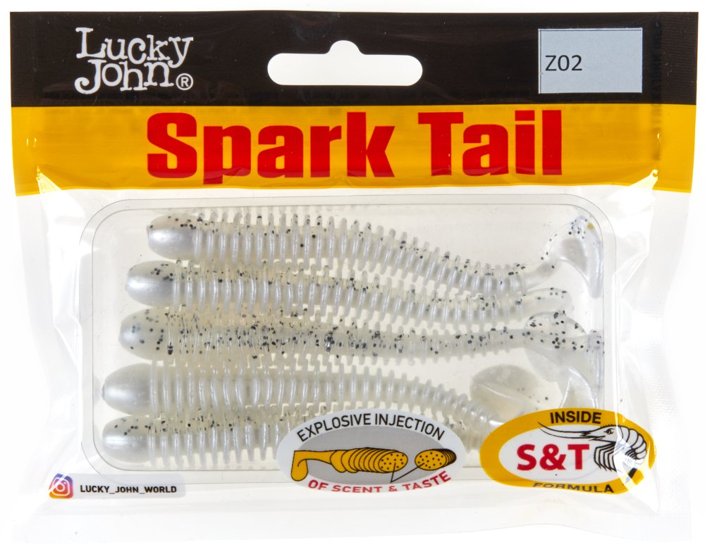 Мягкая съедобная приманка LJ Pro Series Spark Tail 4,0 in (101 мм), цвет Z02, 5шт.