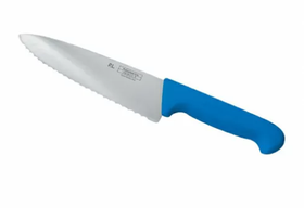 Нож PRO-Line поварской 20 см, синяя пластиковая ручка, волнистое лезвие, P.L. Proff Cuisine