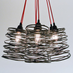 Spiral Nest Cluster 7 Light Chandelier, Copper -Open Box