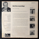 Louis Armstrong ‎– Hot Five Recordings (Голландия) 10"