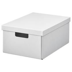 IKEA FJÄDERHARV  (ИКЕА ФЙЭДЕРХАРВ)  -  Контейнер с крышкой - белый 25х35х16 см
