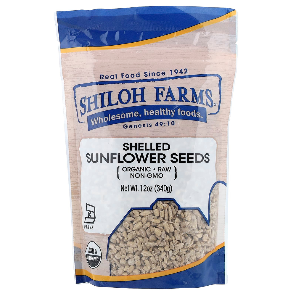 Shiloh Farms, органические семена подсолнечника, очищенные, 340 г (12 унций)