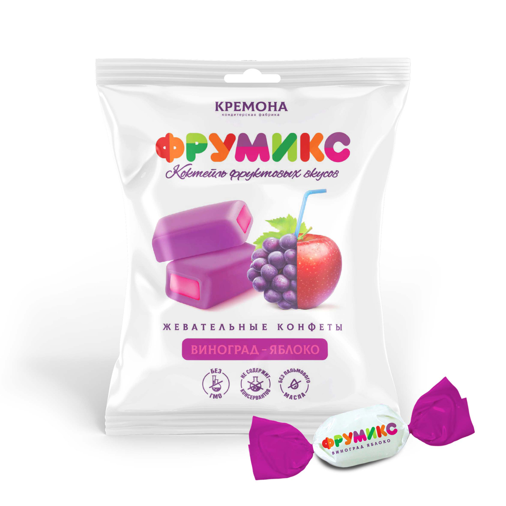 ФРУМИКС Жевательные конфеты виноград/яблоко, 45г х 16шт
