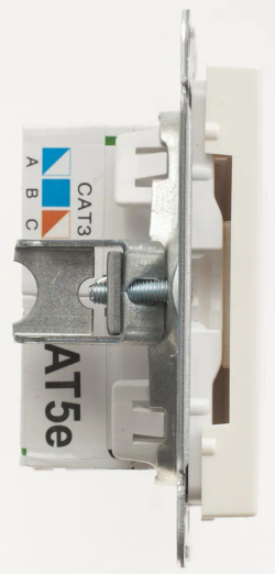 W59 РОЗЕТКА двойная RJ11+RJ45 кат.5e, механизм, СЛОНОВАЯ КОСТЬ