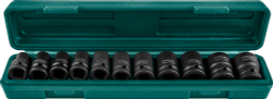 S03A4111S Набор головок ударных 1/2"DR, 10-24 мм, 11 предметов