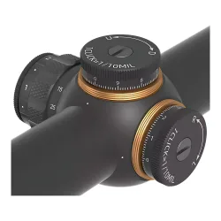 Прицел Vector Optics Grizzly HD 2.5-15x50i, G4 Fiber - открытые барабанчики поправок, крупный план