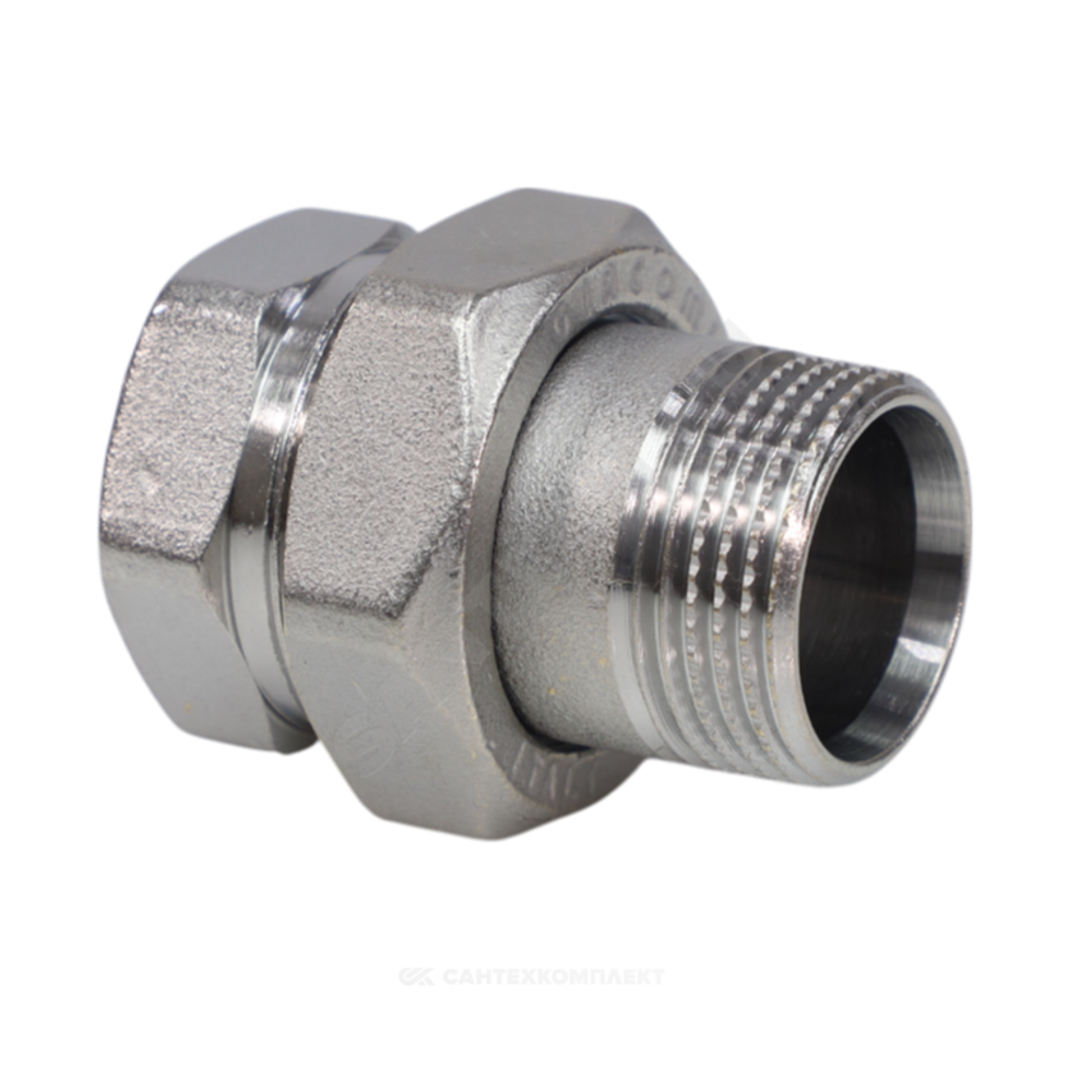 Соединитель латунь хром американка Ду 50 (2") прямой ВР/НР R18 Giacomini R18X018