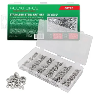 Гайки нержавеющие 3-10мм, набор 300пр. RockFORCE RF-06773