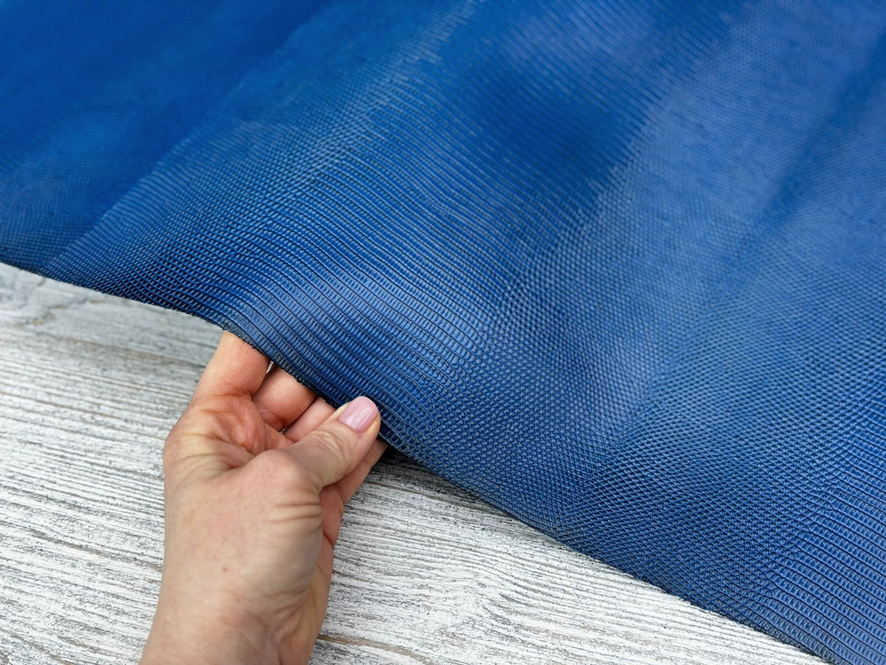 Синяя кожа Lizard Blue натуральная текстура